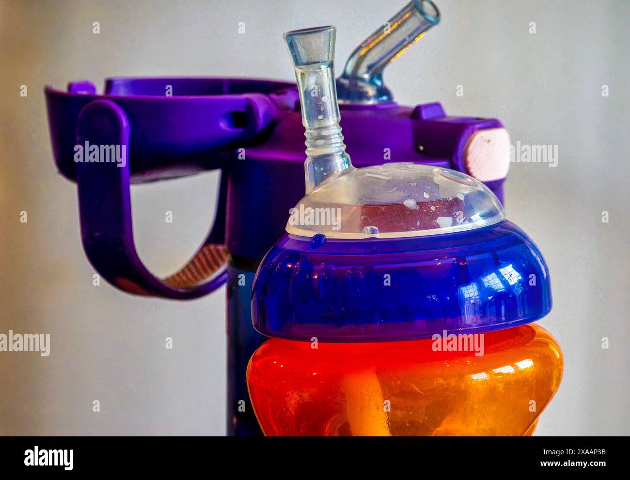 Two tops of children's water dispensors Stock Photo