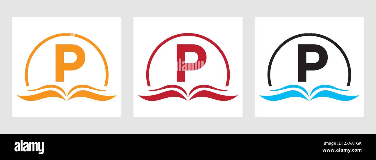 Letter P Education Logo Book Concept. Training Career Sign, University ...
