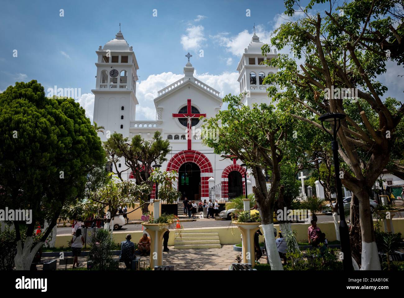 Catholic church at the Central Square, Juayúa, town on Ruta de las ...