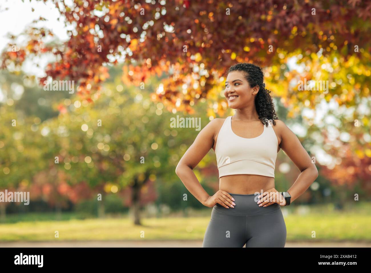African american woman standing hands hi-res stock photography and ...