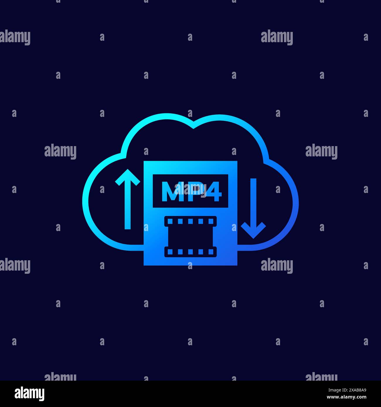 mp4 upload to cloud vector icon for web and apps Stock Vector