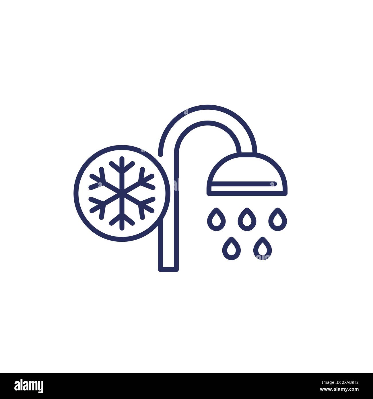 cold shower line icon on white Stock Vector Image & Art - Alamy