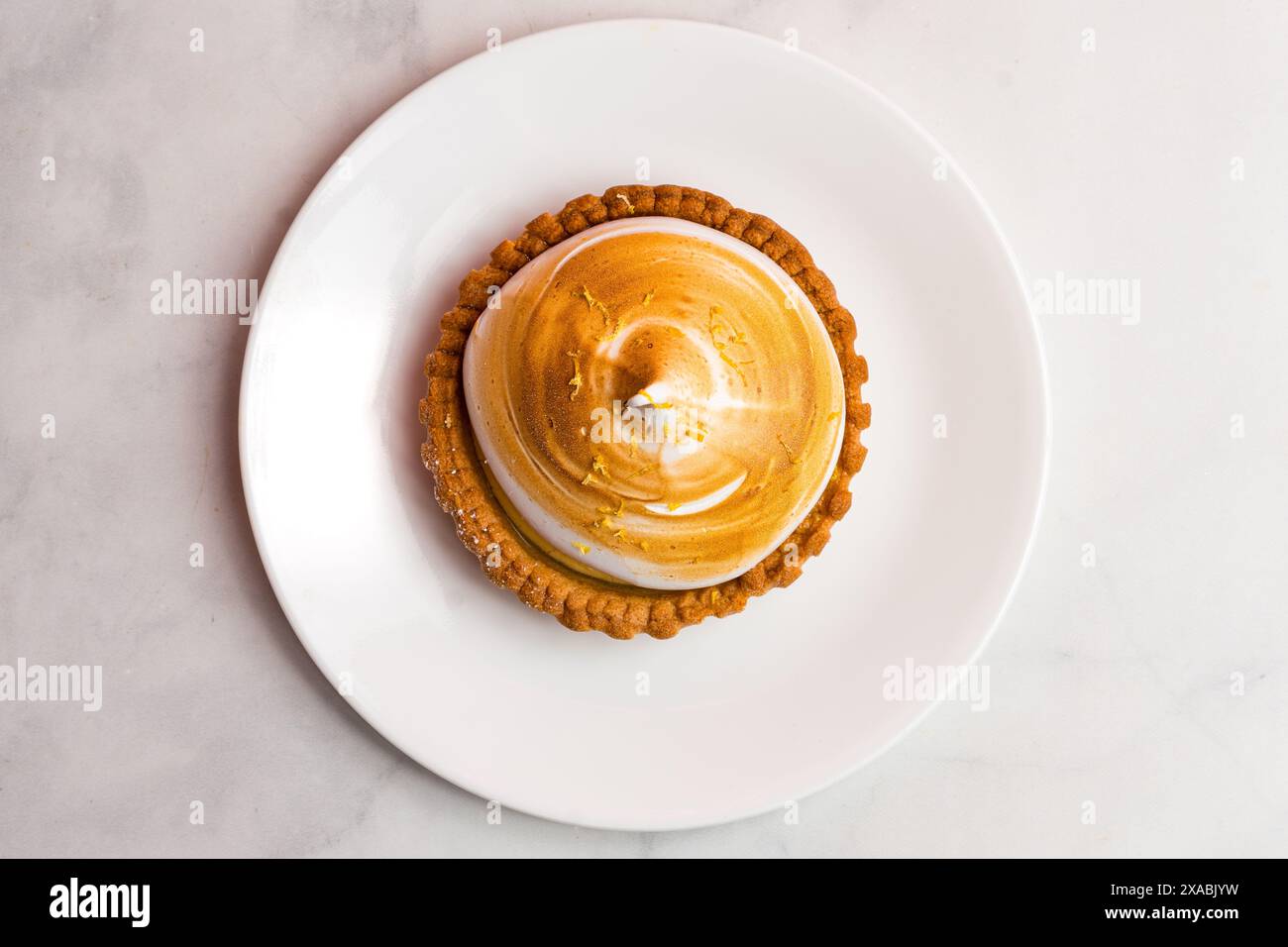Lemon meringue tart Stock Photo