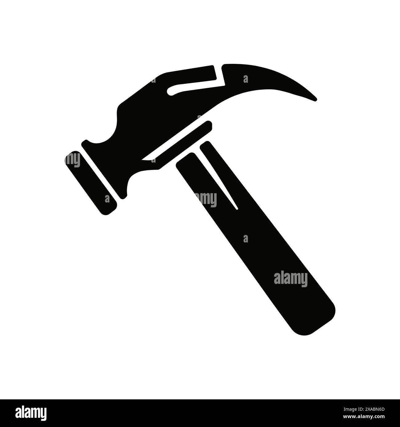 Hammer silhouette icon. Black tool. Construction equipment. Vector ...