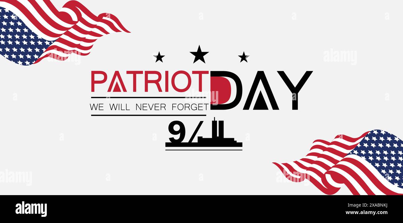 Never Forgotten Observing Patriot Day Stock Vector