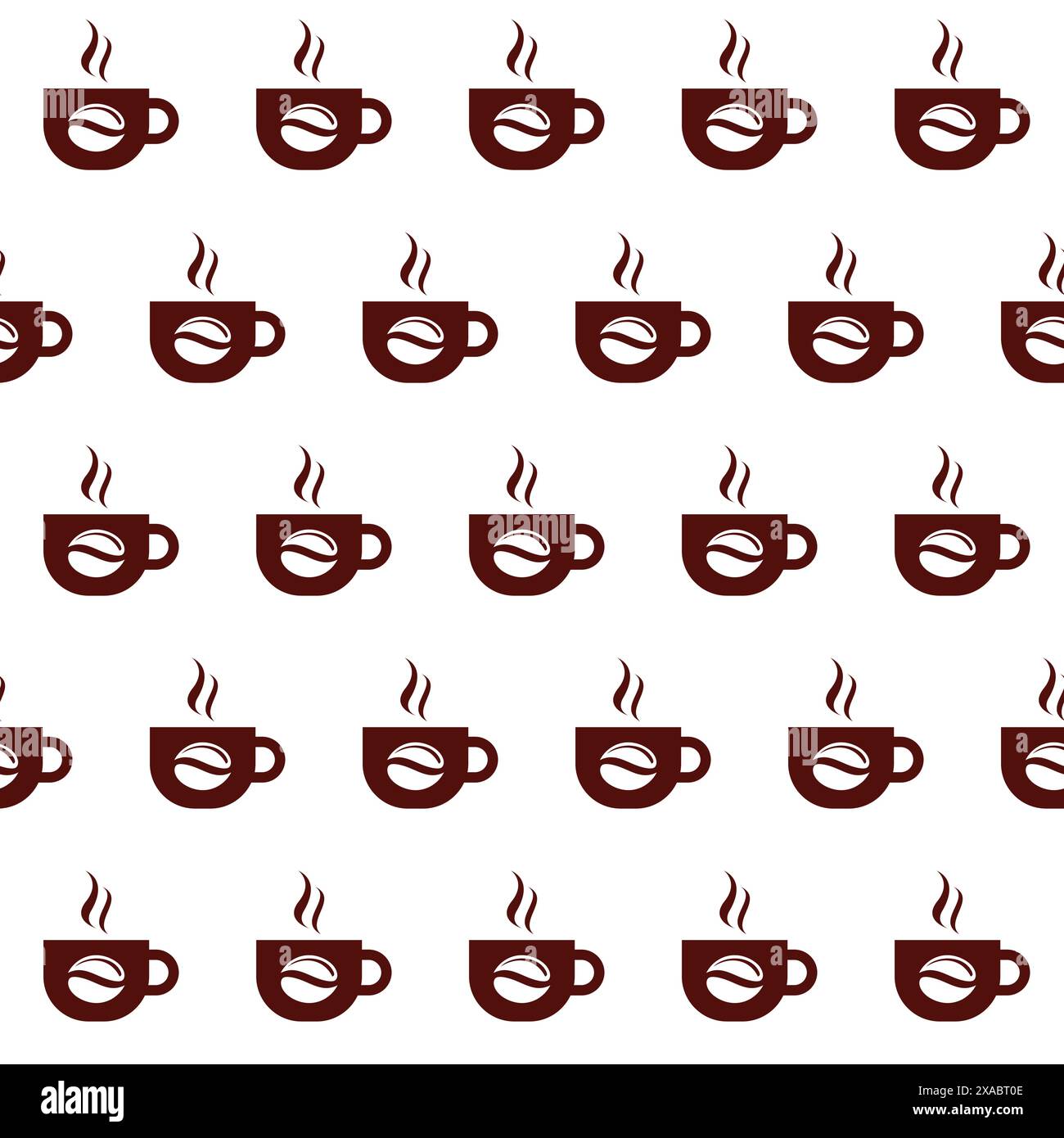Coffee Cup Seamless Pattern, Restaurant Background Stock Vector