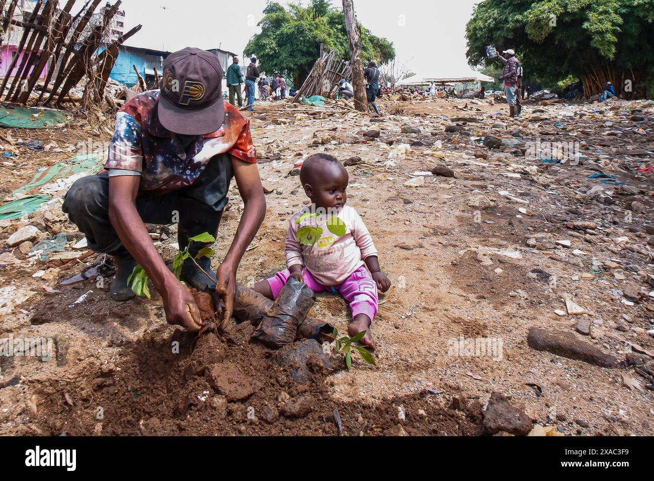 Nairobi, Kenya. 05th June, 2024. A local resident of Kiamako slum takes ...