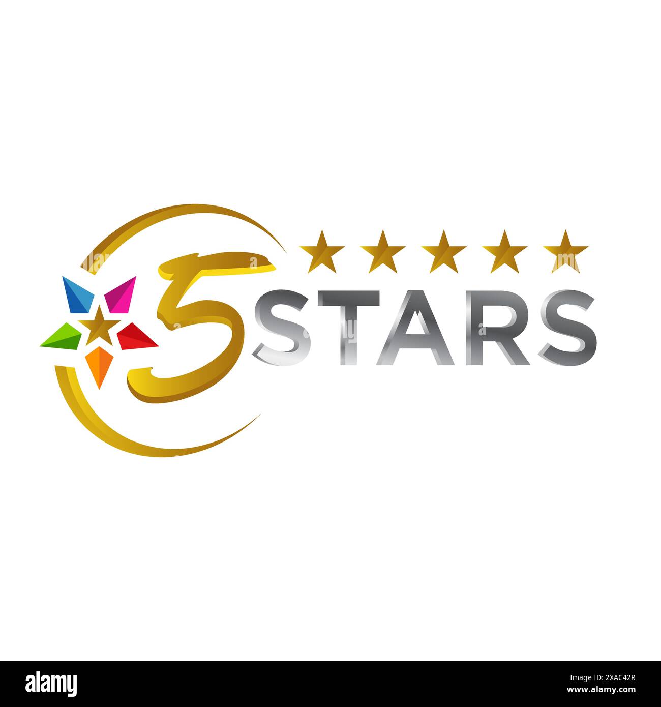 5 Star Logo Graphic Design features a visually striking representation