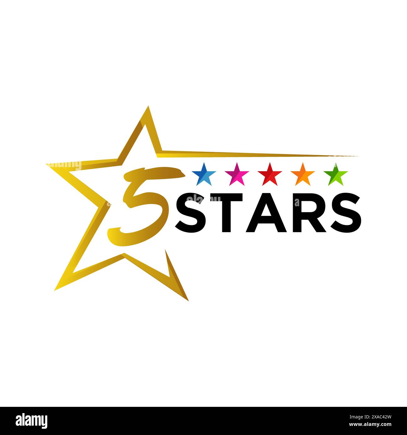 The 5 Star Logo Graphic Design features a visually striking