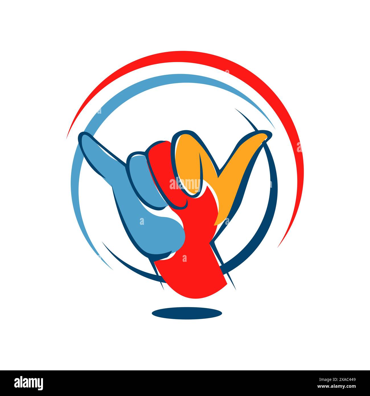 The Shaka Sign logo vector design captures the essence of the iconic hand gesture that symbolizes the spirit of aloha and positive vibes. This unique Stock Vector