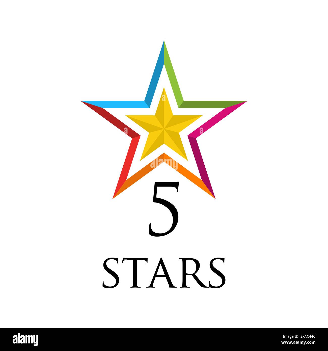 5 Star Logo Graphic Design features a visually striking representation