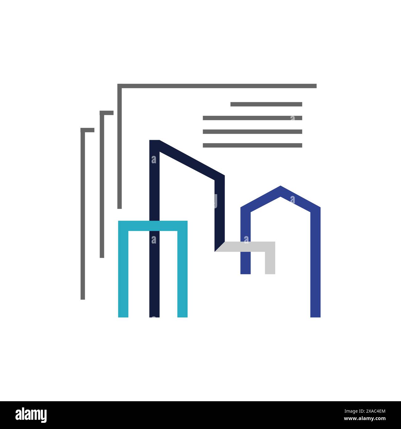 Streamlined Architectural Documents: Explore our Streamlined Architectural Document Logo Graphic Design, a sleek and minimalist representation of arch Stock Vector