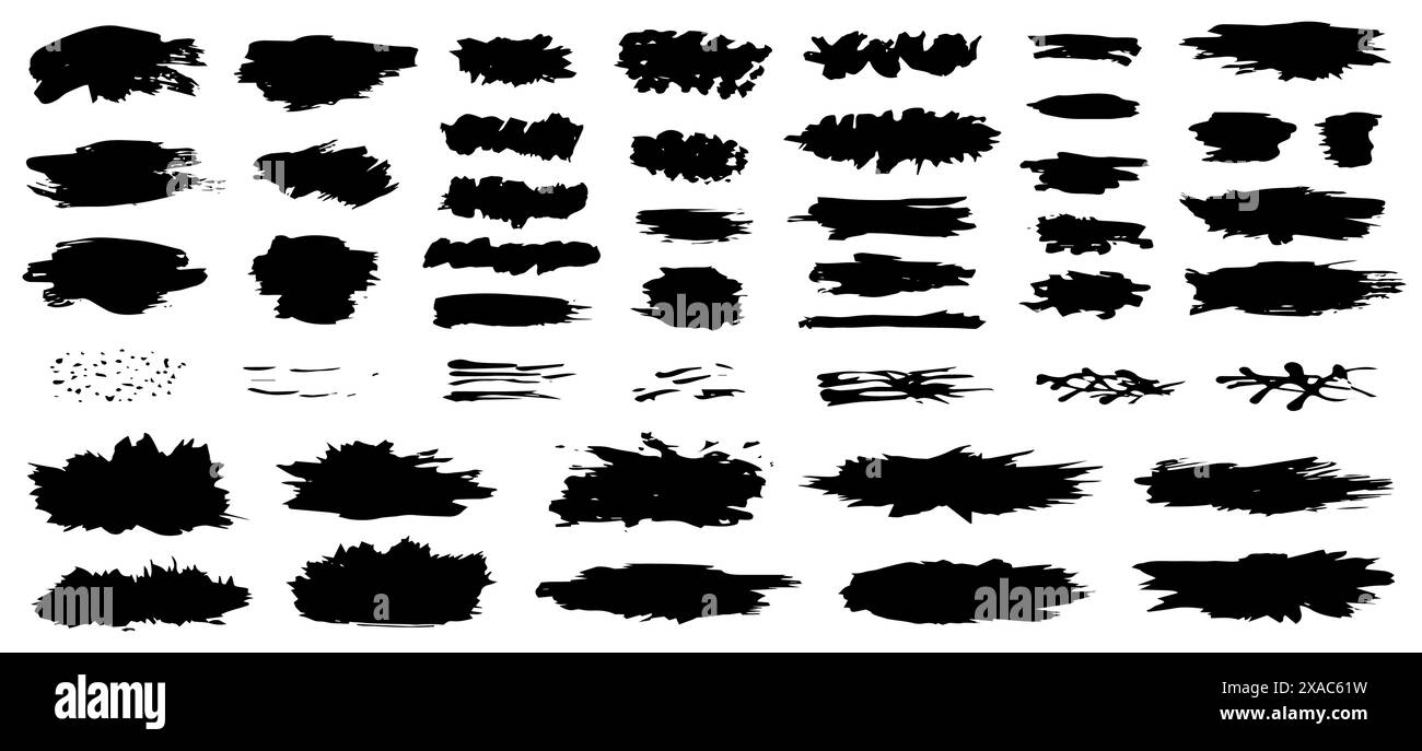 Set of black paint, ink brush strokes Stock Vector Image & Art - Alamy