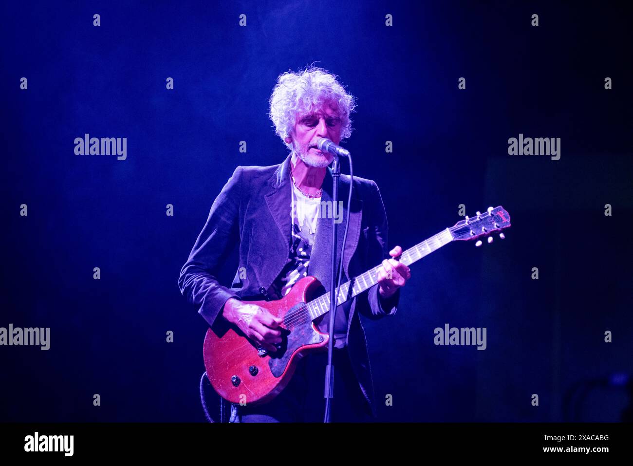 June 5, 2024 Amedeo Pace of Blonde Redhead performs at Alcatraz in