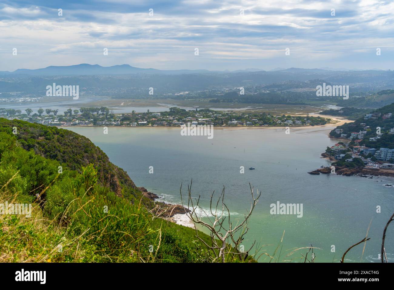 View of the Heads and Knysna River from Featherbed Nature Reserve ...