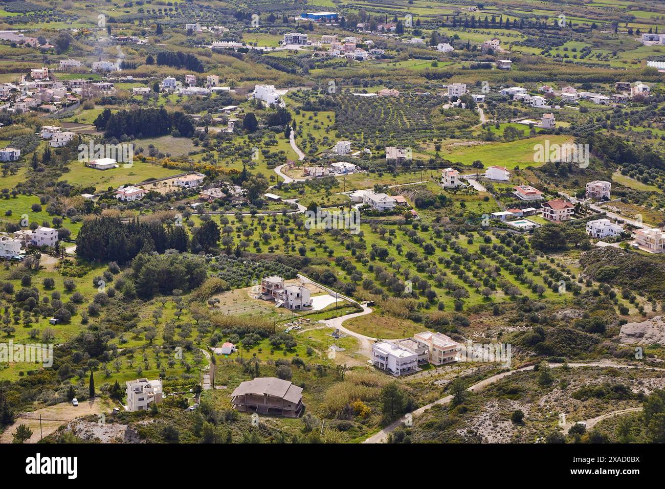 Aerial view houses surrounded lush hi-res stock photography and images ...