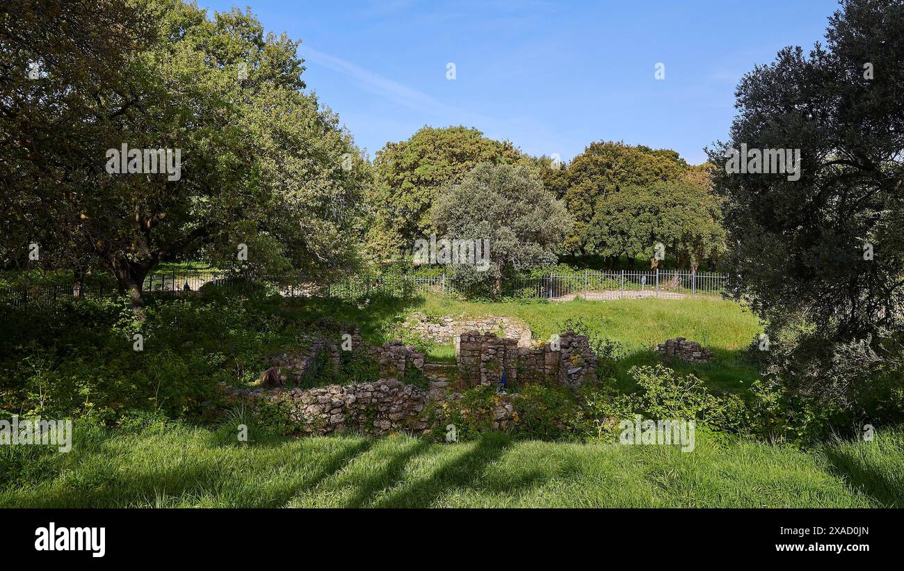 Ruins of Byzantine churches, natural surroundings with ancient ruins ...
