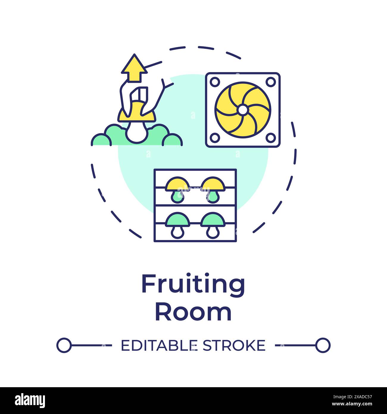 Fruiting room multi color concept icon Stock Vector