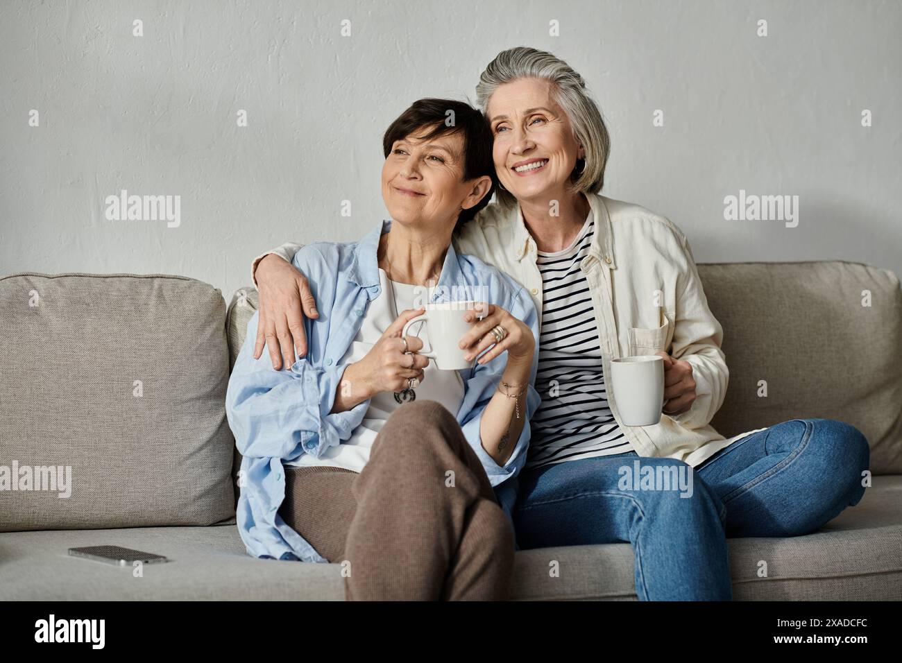 Two elderly women on morning hi-res stock photography and images - Alamy
