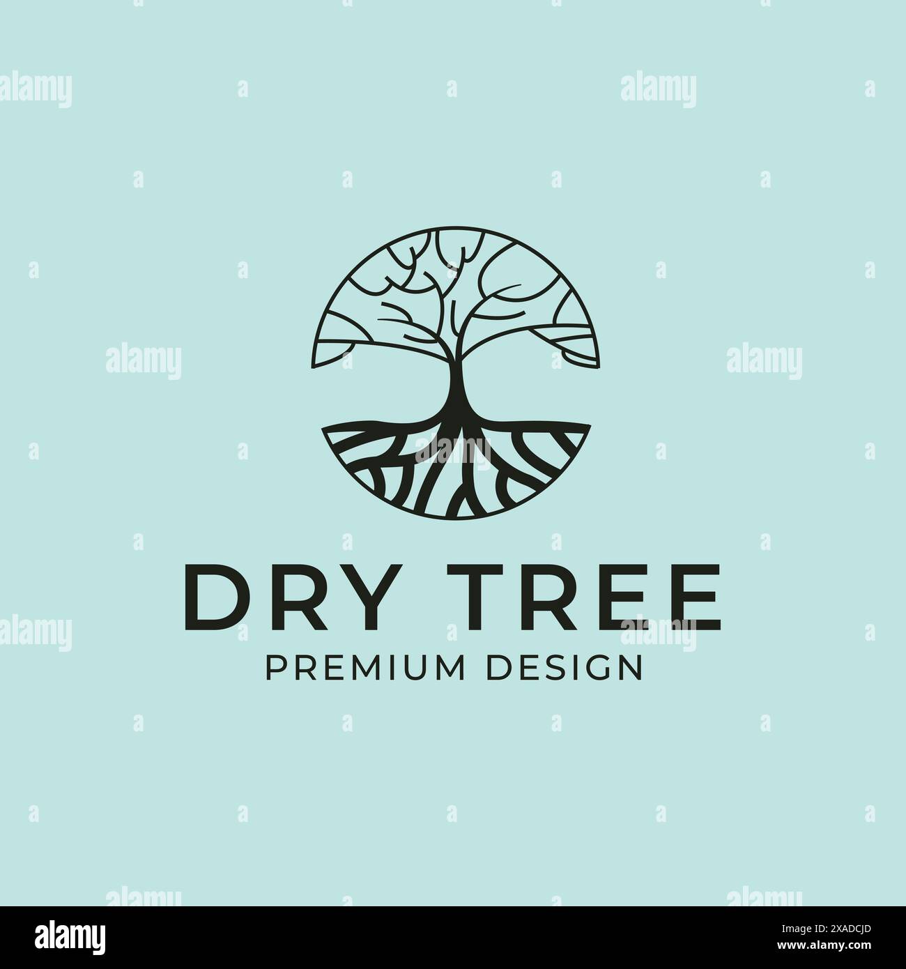 dry tree vintage vector logo symbol illustration design Stock Vector