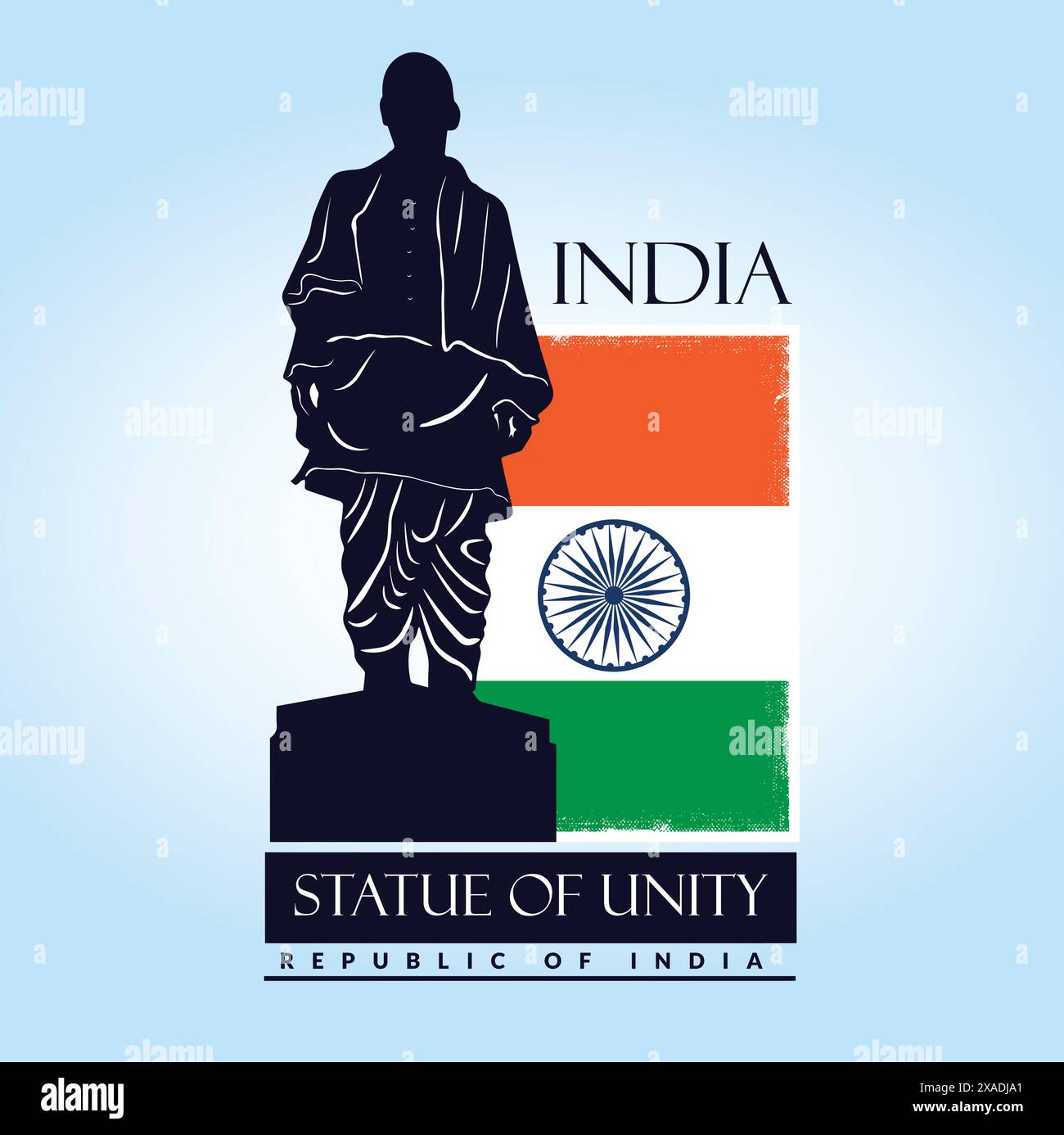 Statue of Unity India dedication to Iron Man Sardar Vallabhbhai Patel Stock Vector