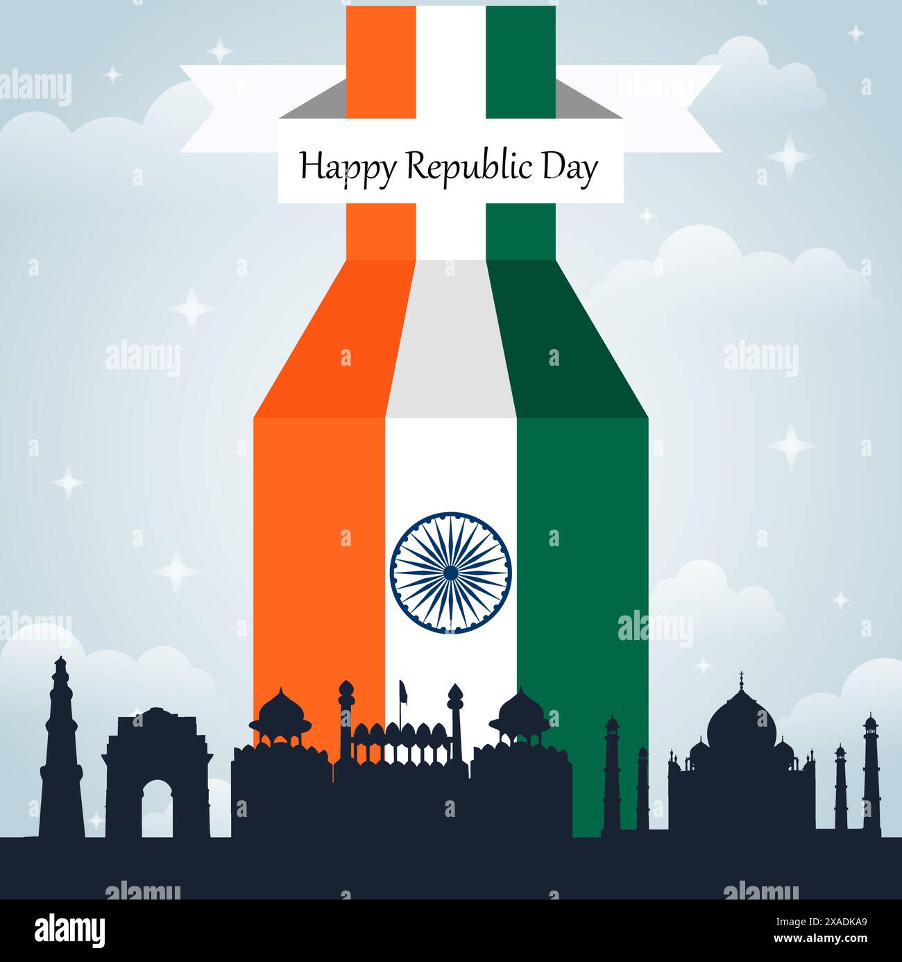 26 january happy republic day banner template design of india Stock Vector