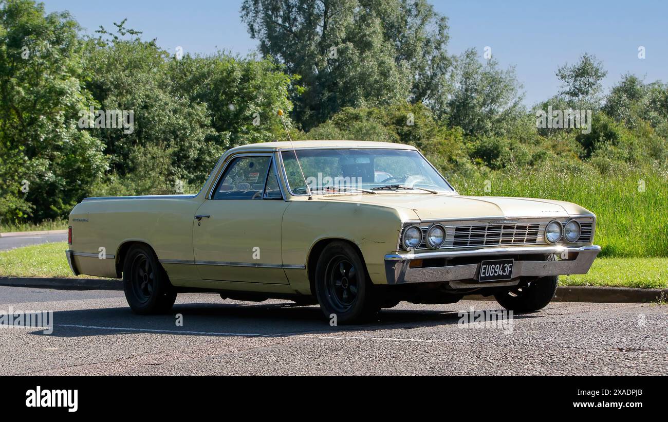 Stony Stratford,UK - June 2nd 2024: 1967 yellow Chevrolet El Camino ...