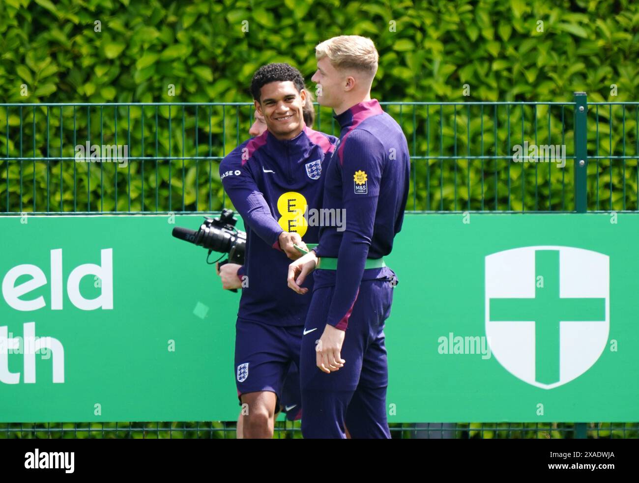 England's Jarell Quansah and Jarrad Branthwaite during a training