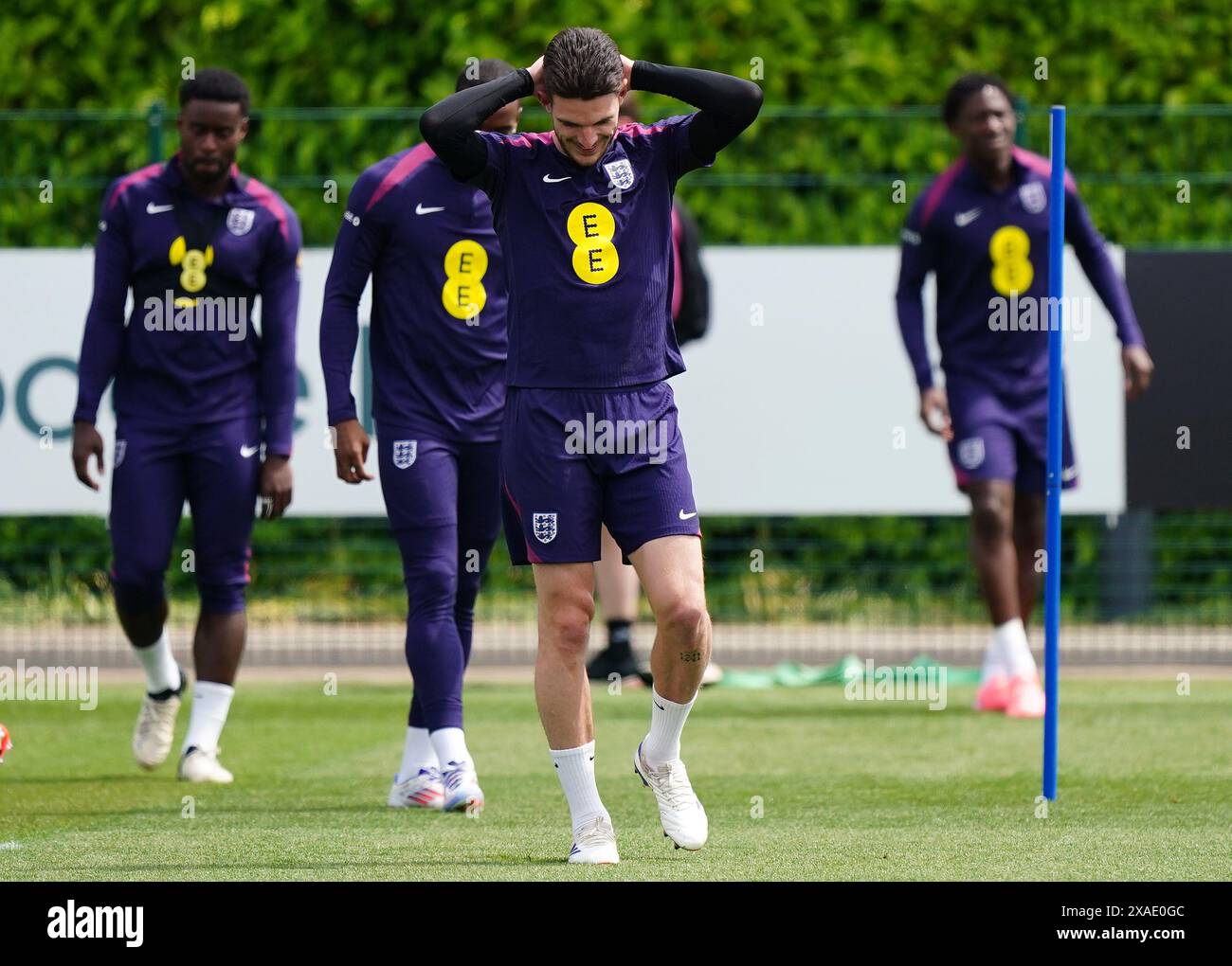 England's Declan Rice (centre) during a training session at the ...