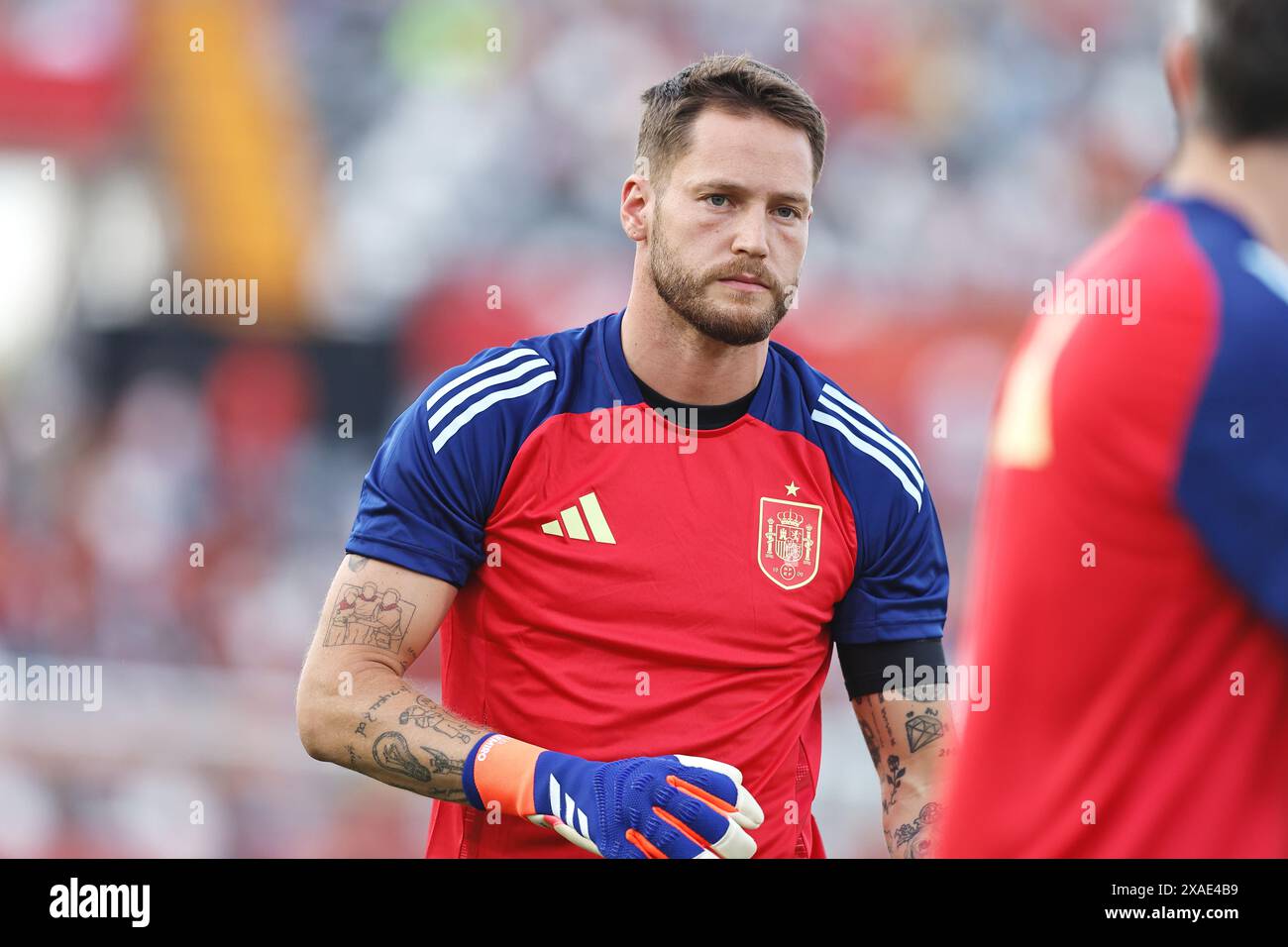 Badajoz, Spain. 5th June, 2024. Alex Remiro (ESP) Football/Soccer : International Friendly match between Spain 5-0 Andorra at the Estadio Nuevo Vivero in Badajoz, Spain . Credit: Mutsu Kawamori/AFLO/Alamy Live News Stock Photo