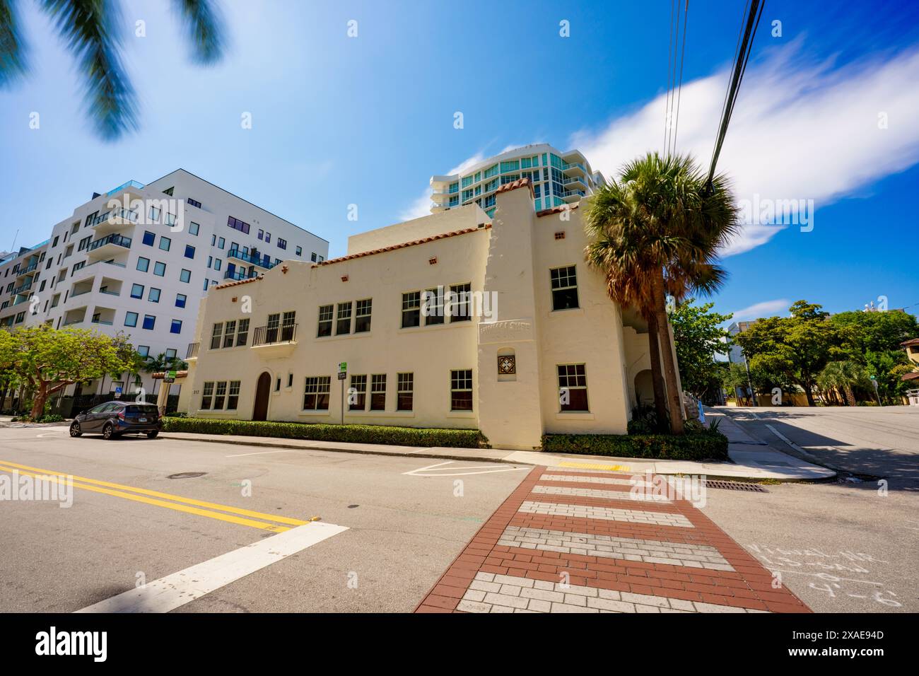 Fort Lauderdale, FL, USA - June 5, 2024: Historic building Fort Lauderdale. Himmarshee Court circa 2024. Mediterranean Revival architecture by Francis Stock Photo