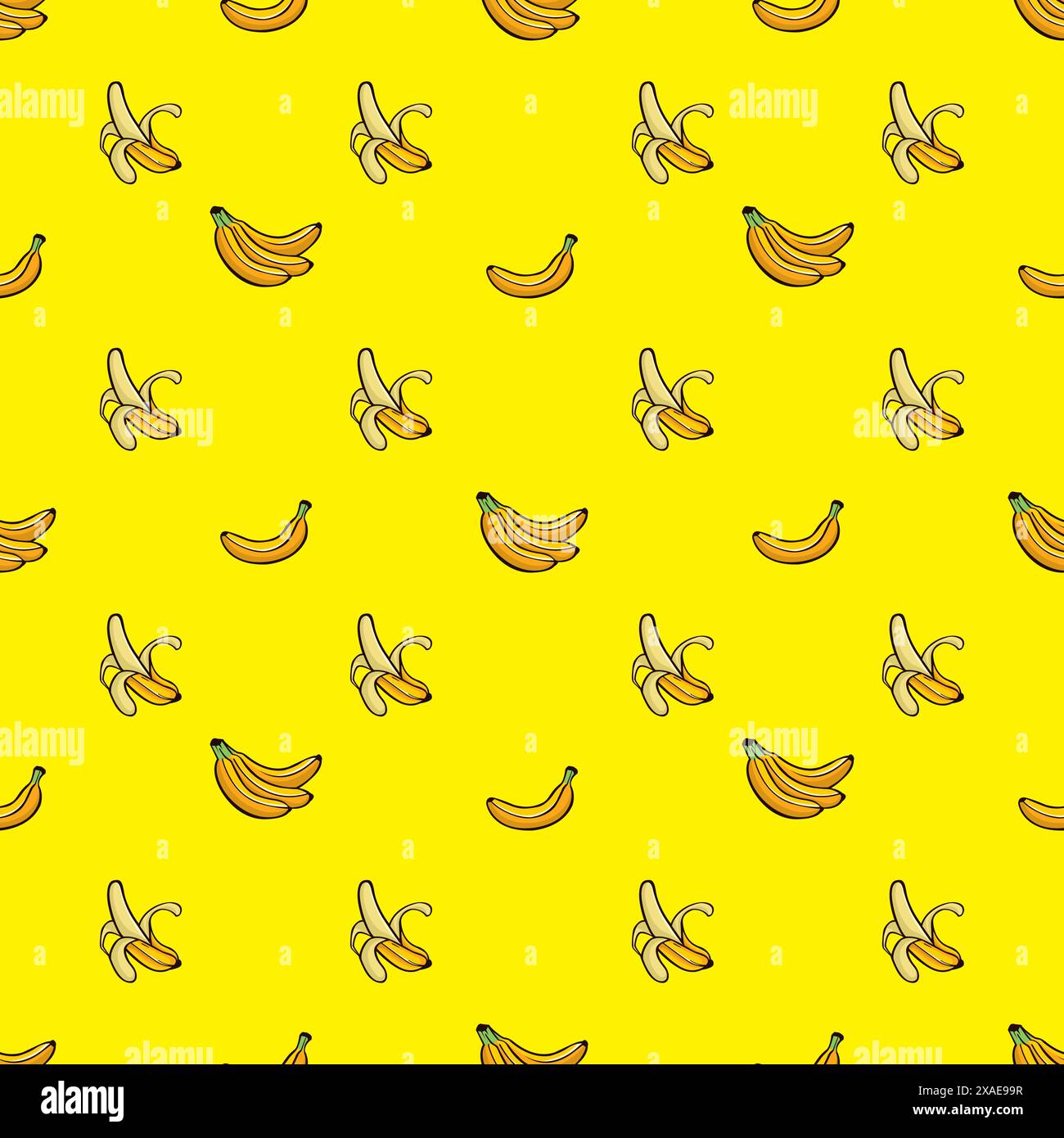 Bananas seamless pattern. Vector illustration. fruits pattern Stock Vector