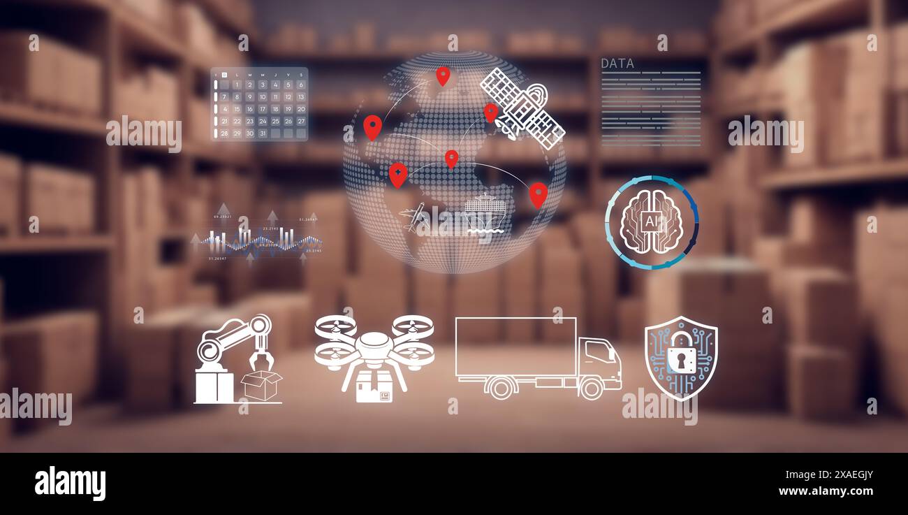 logistics concepts: icons of robotics and current techonoligy to ...