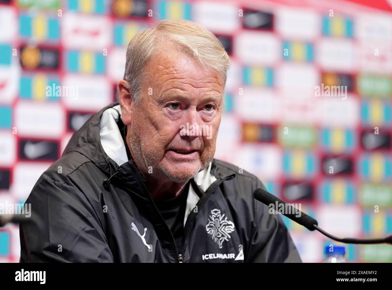 Iceland Head Coach Age Hareide During A Press Conference At Wembley ...