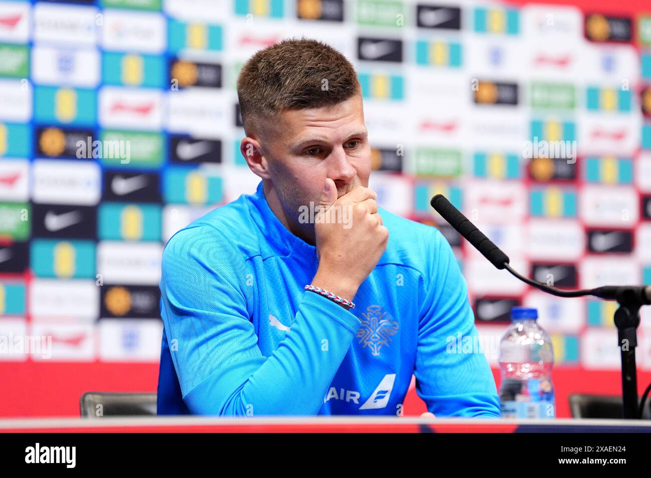 Iceland's Johann Gudmundsson during a press conference at Wembley Stadium, London. Picture date: Thursday June 6, 2024. Stock Photo