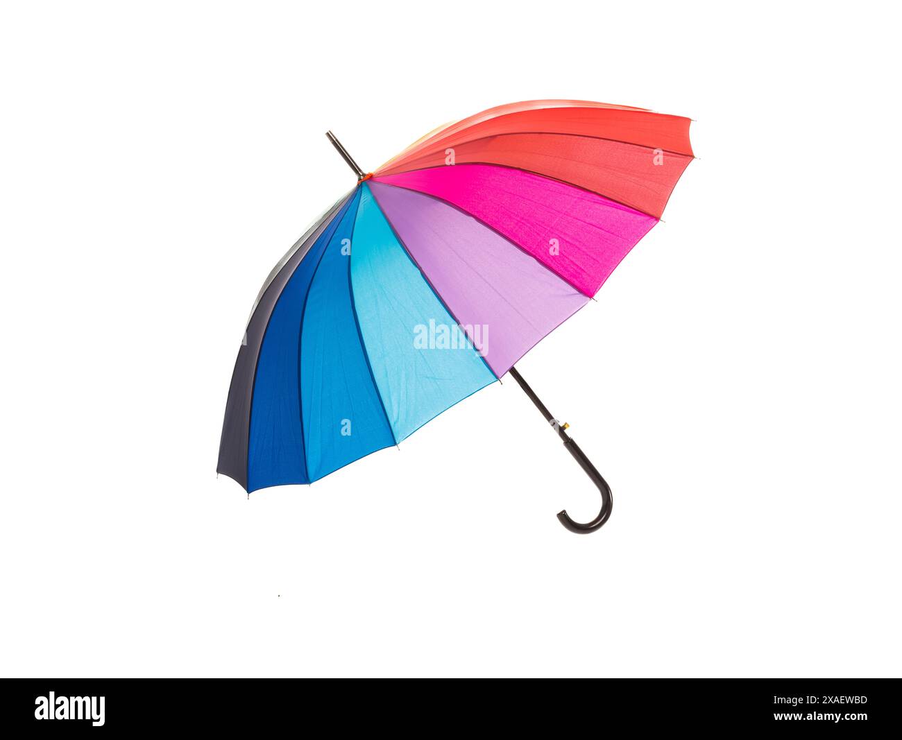 multicolored umbrella isolated on white background Stock Photo