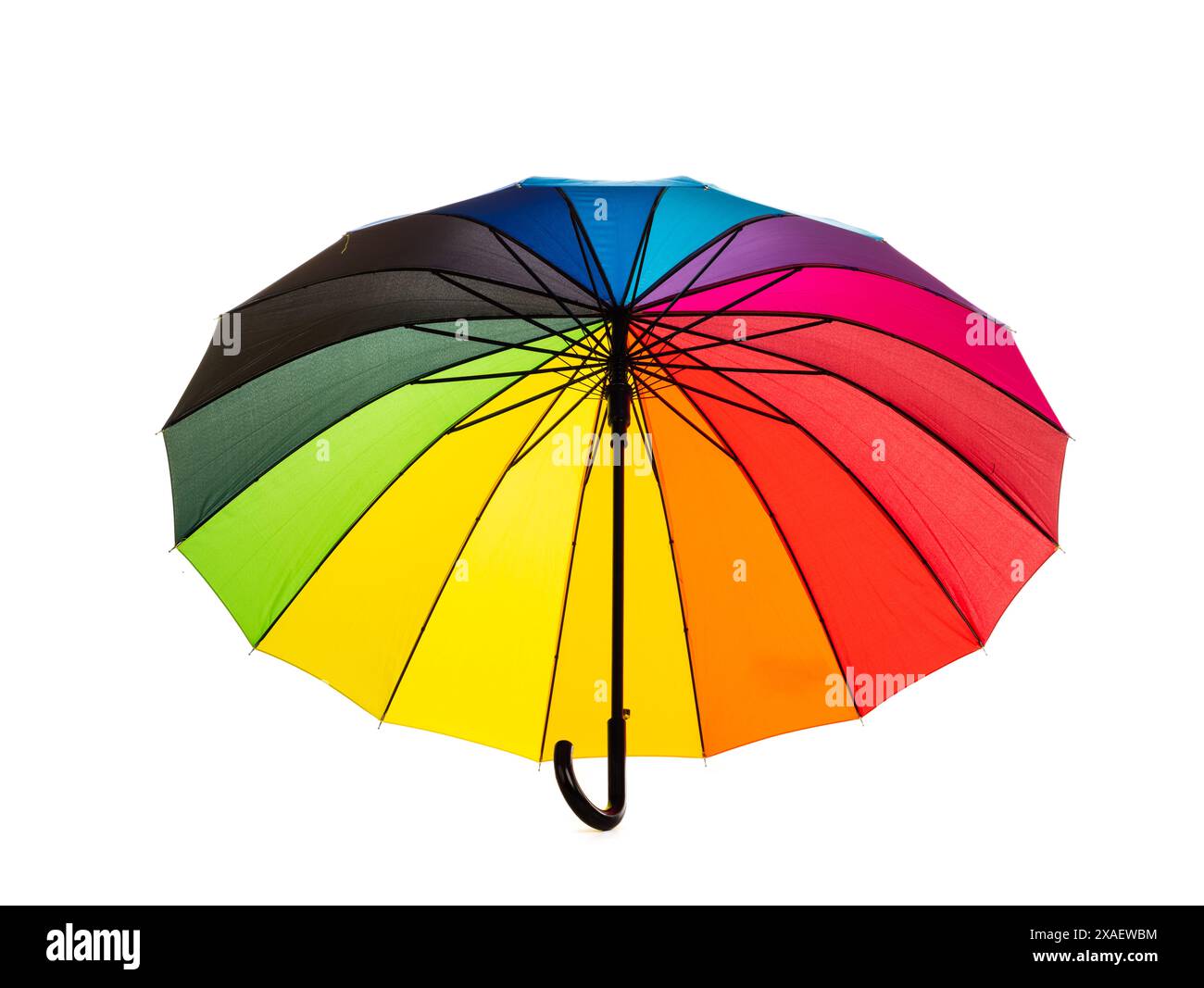 multicolored umbrella isolated on white background Stock Photo