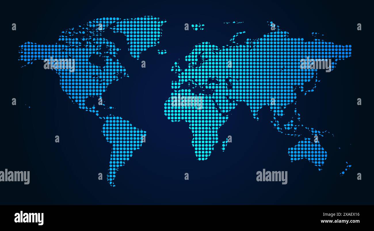 Dots map of the world on white background Stock Vector Image & Art - Alamy