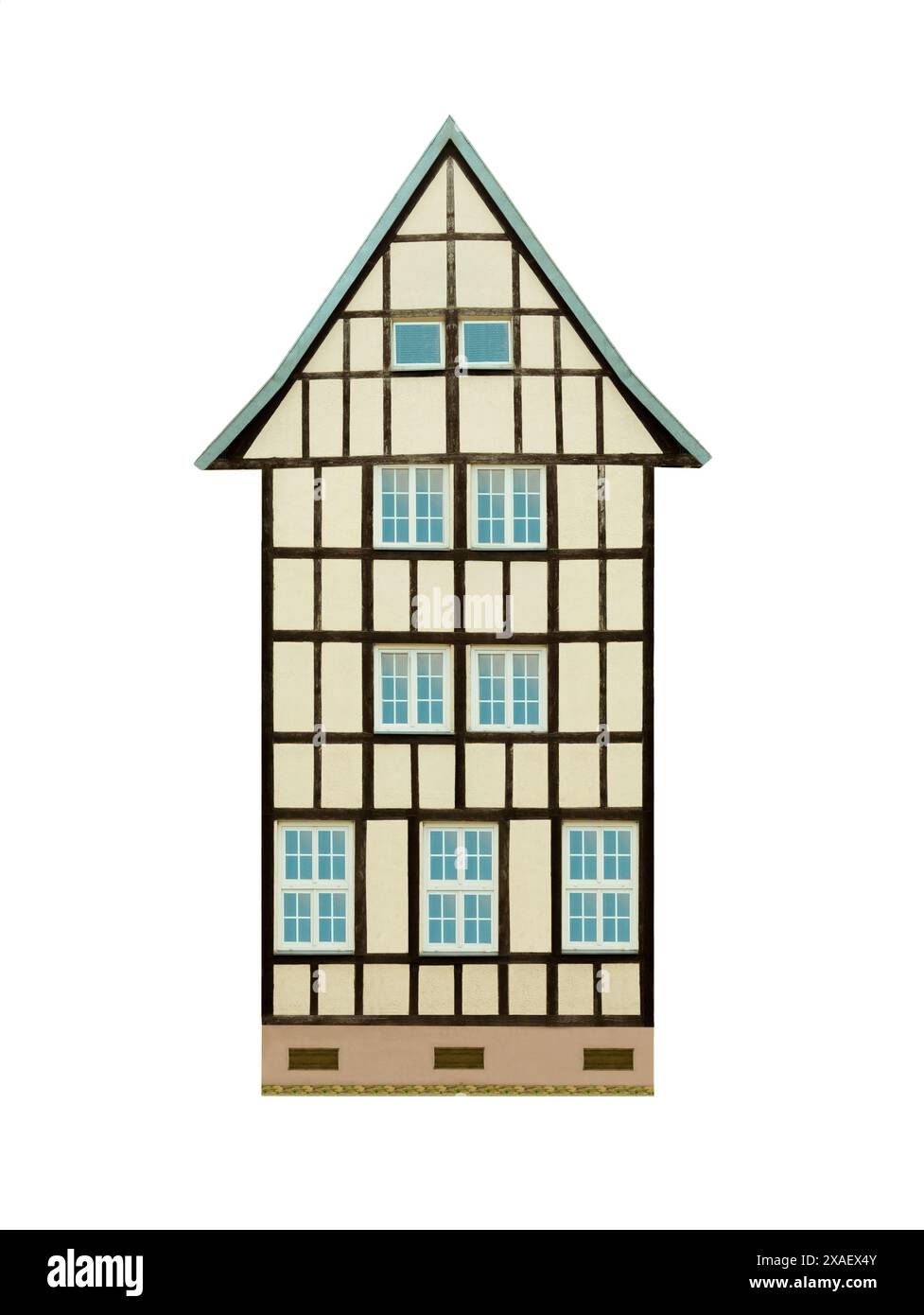 half-timbered old house isolated on white background Stock Photo - Alamy