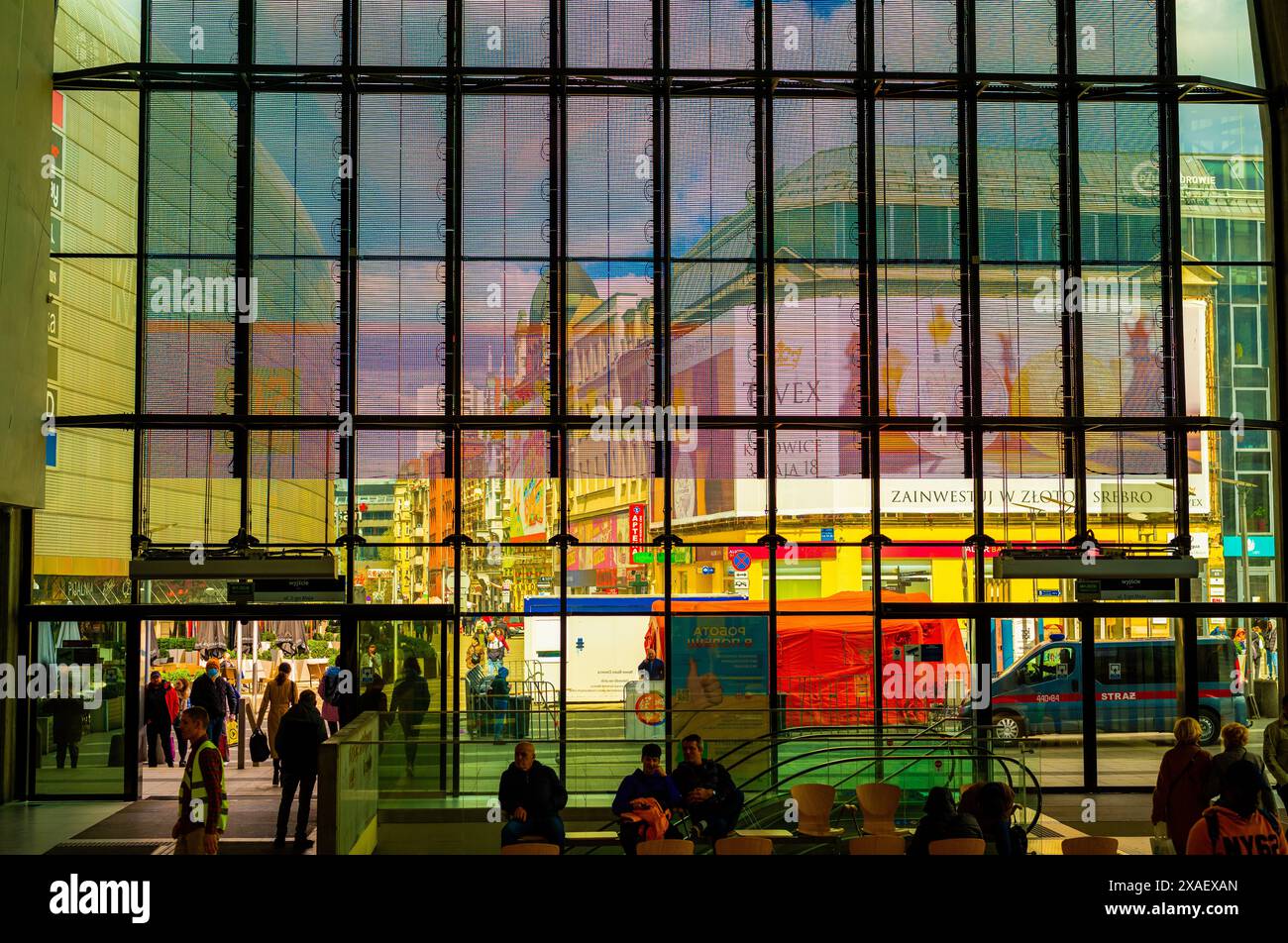2022-04-17 railway station overlooking gallery katowice poland Stock Photo