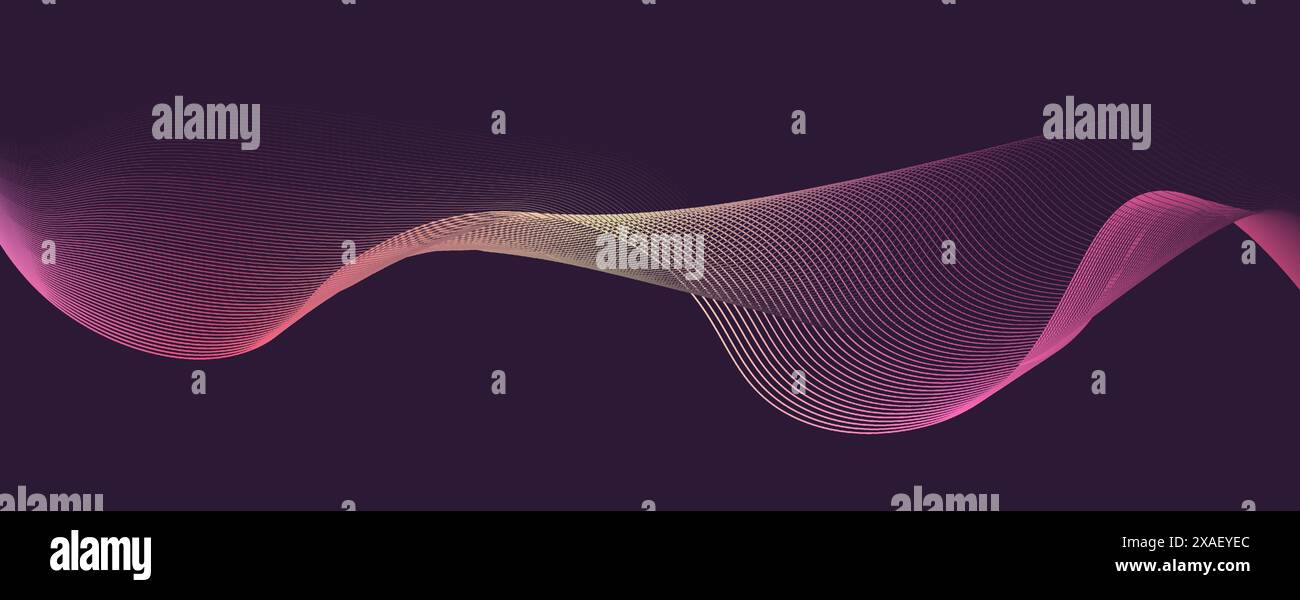 Modern abstract pink blue gradient flowing wave lines banner background ...