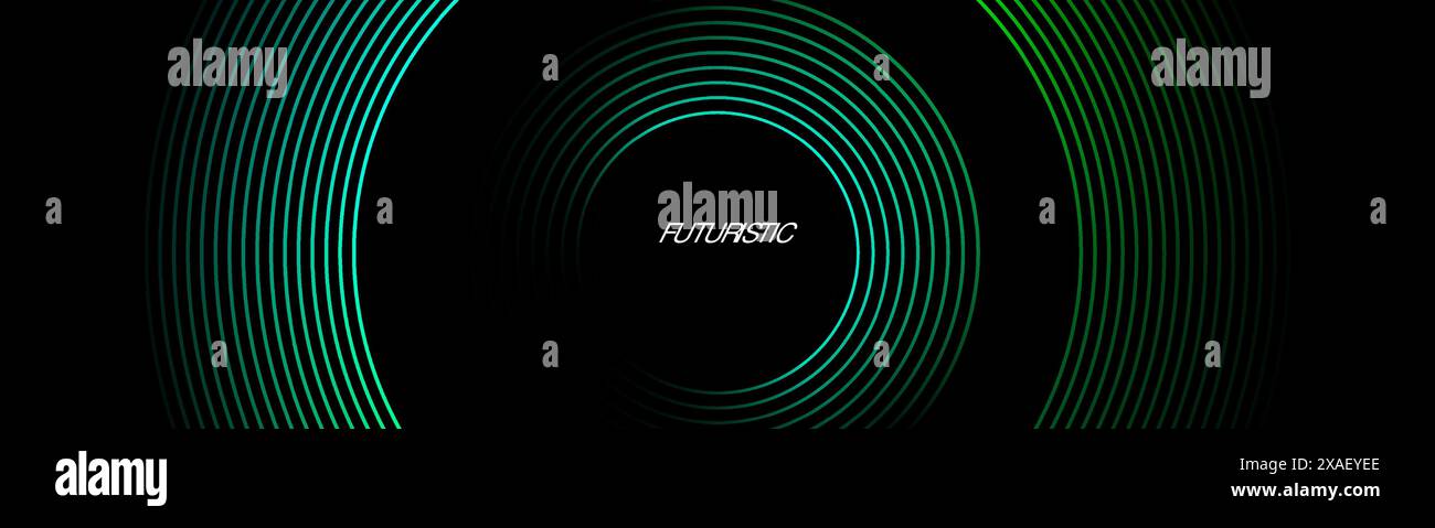 3D green techno abstract background overlap layer on dark space with ...