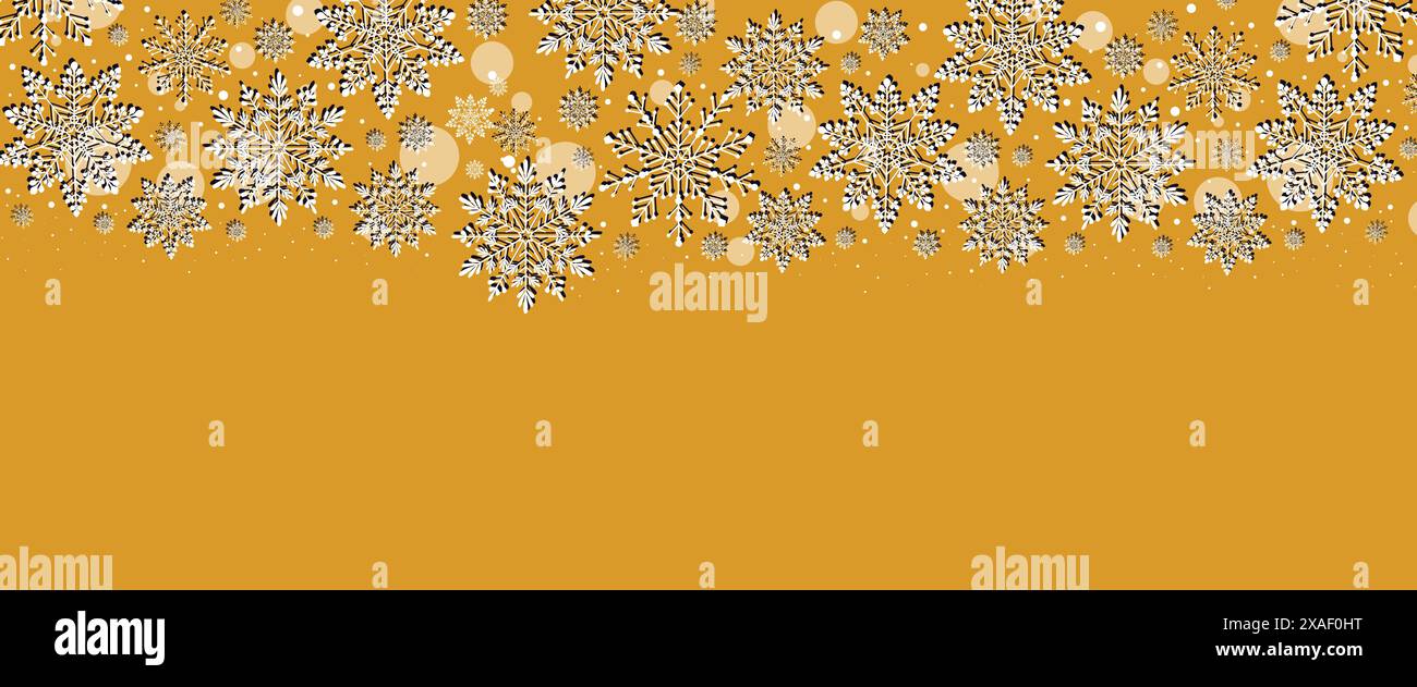 Christmas vector background with gold snowflakes and stars on isolated ...