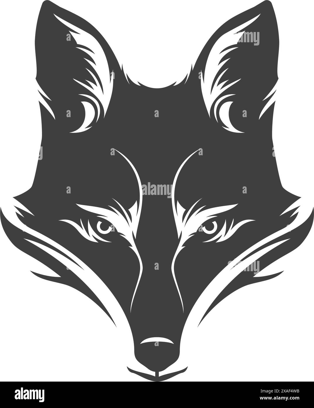 Fox sneaky muzzle cunning wild predator hunting camping monochrome