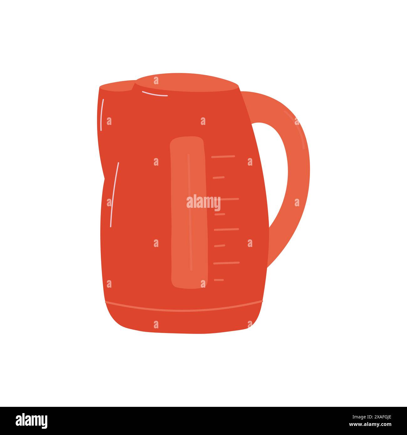 Orange electric kettle on white background. Stock Vector