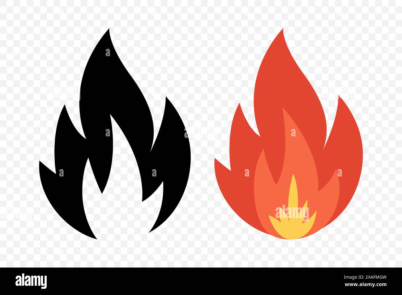 Vector Fire Flame Icon Set. Campfire Sign, Design Template. Bonfire ...