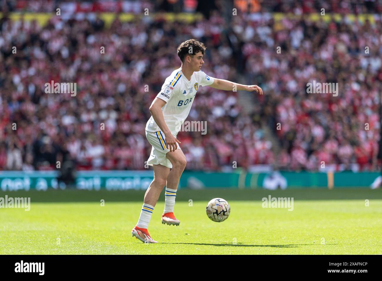 Archie Gray (Leeds United) on the ball during the SkyBet Championship ...
