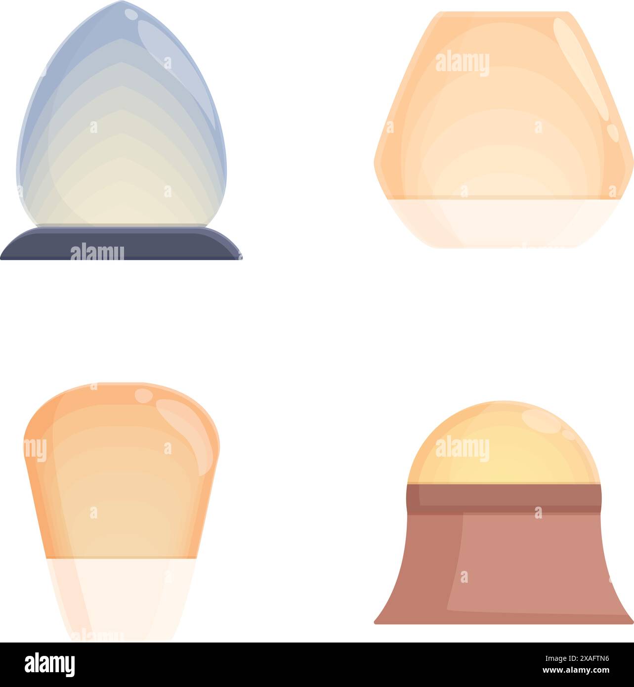 Collection of four minimalist geometric shapes with a pastel color ...
