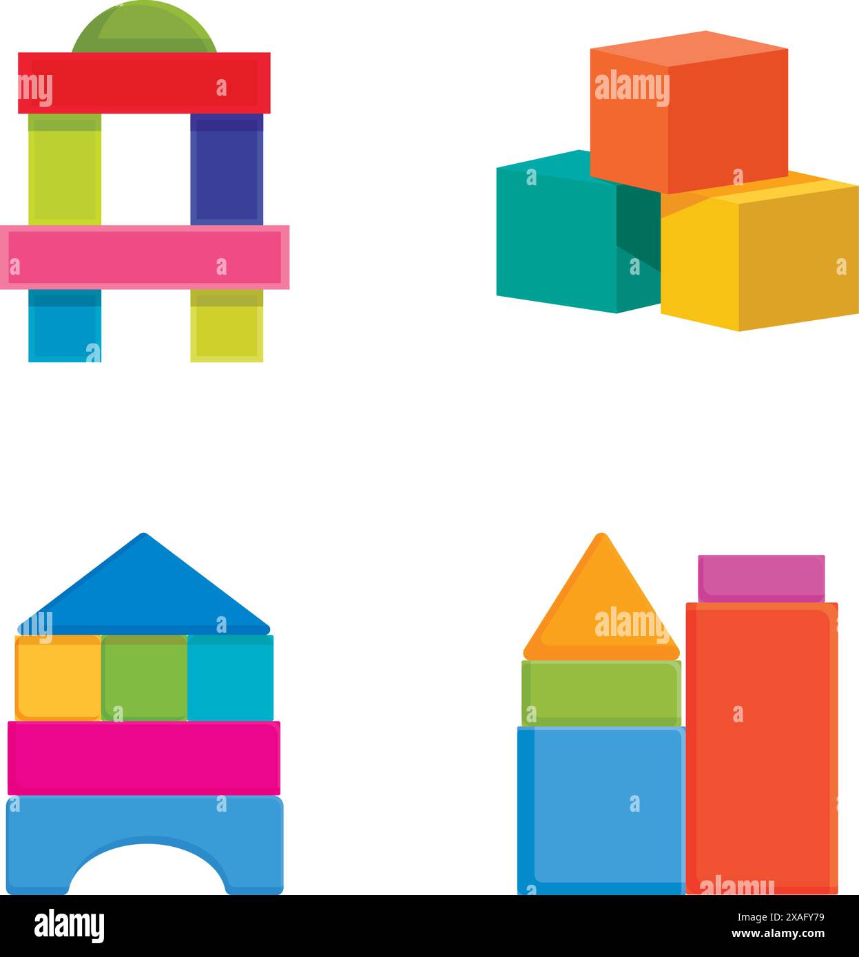 Wooden blocks various colors Stock Vector Images - Alamy