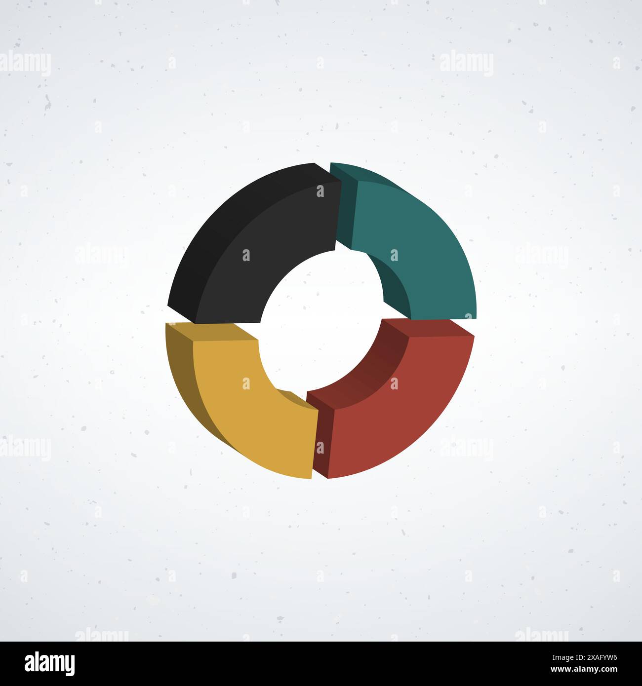 Circle chart infographic template with 4 options for presentations ...